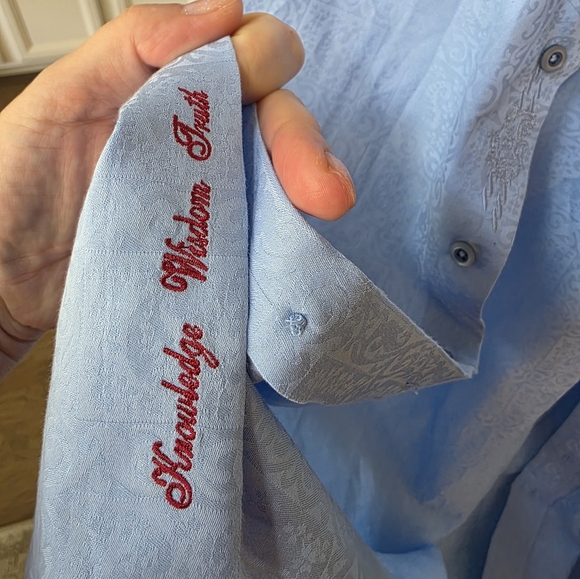 Robert Graham Button Down Shirt Light Blue  Long Sleeve Formal Shirt M - Picture 8 of 13
